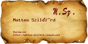 Mattes Szilárd névjegykártya